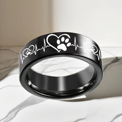 Paw-Heart Band — Stainless Steel (8 mm)