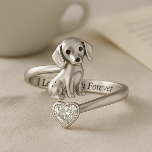 “Forever Beside Me” Puppy Heart Ring